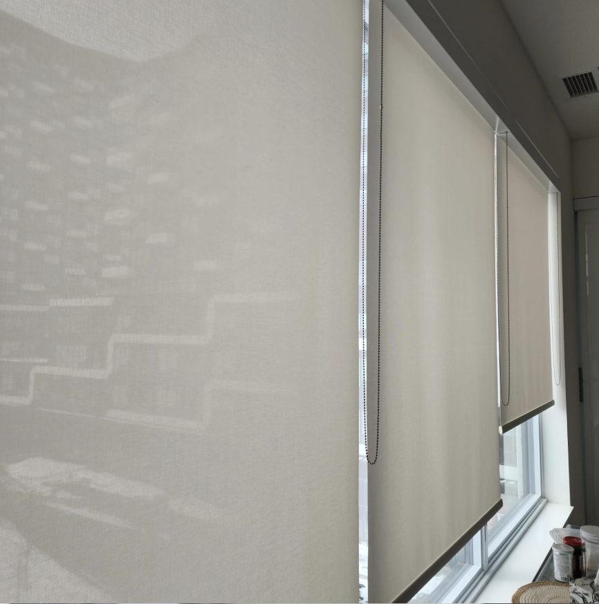 Blinds being pulled down