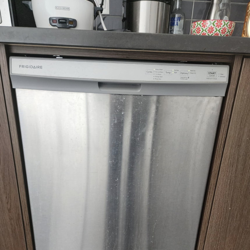 Opening and closing dishwasher door