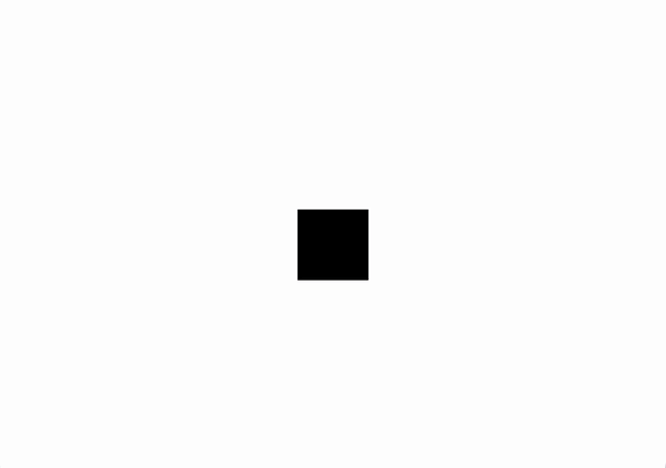 Square changes colour and position as key is clicked