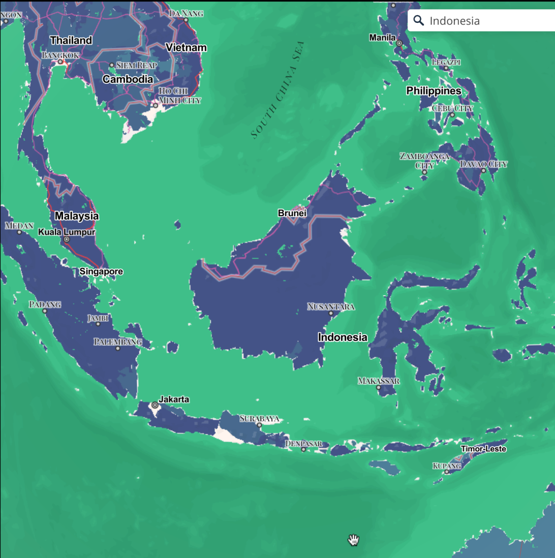 Green and blue Indonesia with words