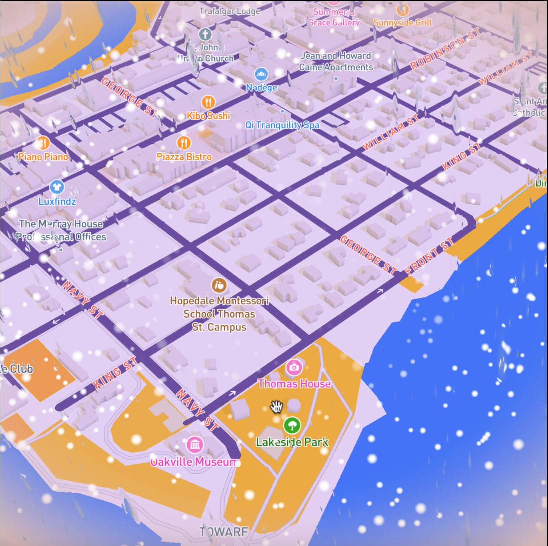 Snow and rain on land