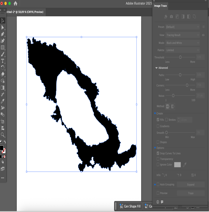 Cleaning up the Toba river picture in adobe illustrator