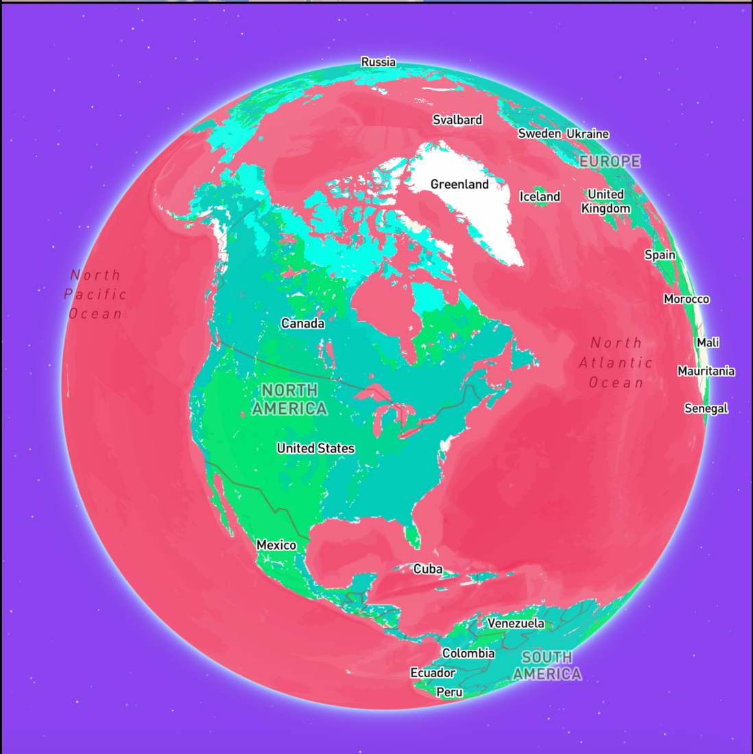 Watermelon colour themed earth